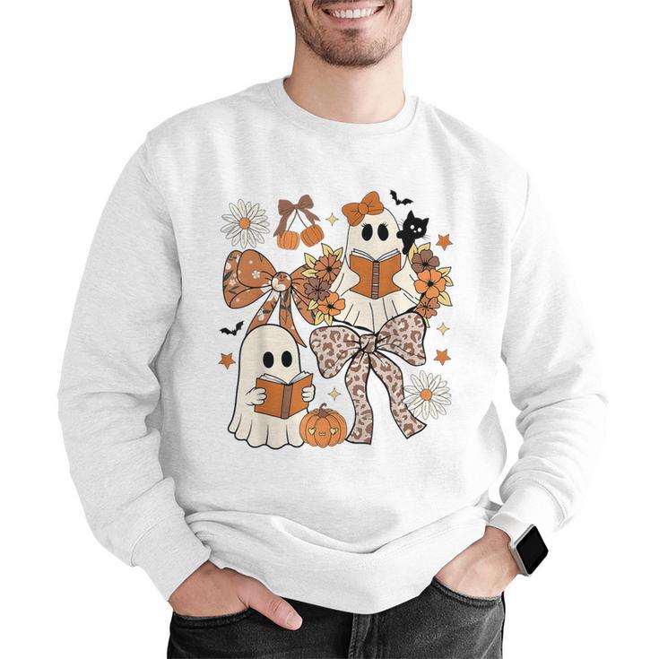 Ghost Reading Books Halloween Bow Spooky Teacher Student Men Graphic Sweatshirt, funny gift Ghost Reading Books Halloween Bow Spooky Teacher Student Men Graphic Sweatshirt, funny gift