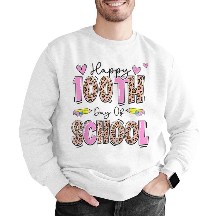 Happy 100th Day Of School Leopard Print Teacher Student Kids Men Graphic Sweatshirt, funny gift Happy 100th Day Of School Leopard Print Teacher Student Kids Men Graphic Sweatshirt, funny gift