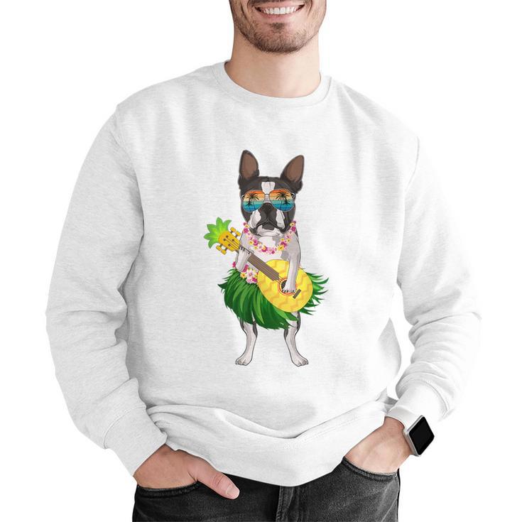 Hawaiian Boston Terrier Dog Pineapple Ukulele Summer For Men Women Girls Kids Men Graphic Sweatshirt, funny gift