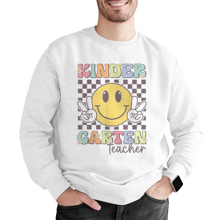 Kindergarten Teacher Team Hippie Smile Face Back To School Men Graphic Sweatshirt, funny gift Kindergarten Teacher Team Hippie Smile Face Back To School Men Graphic Sweatshirt, funny gift