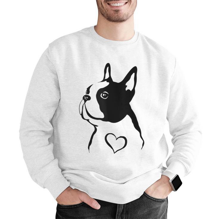 I Love My Boston Terrier Dog With Heart Men Graphic Sweatshirt, funny gift
