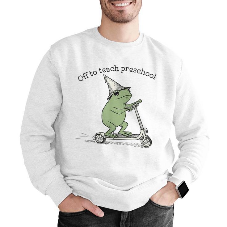Pre K Grade Teacher Frog Back To School Preschool Men Graphic Sweatshirt, funny gift Pre K Grade Teacher Frog Back To School Preschool Men Graphic Sweatshirt, funny gift