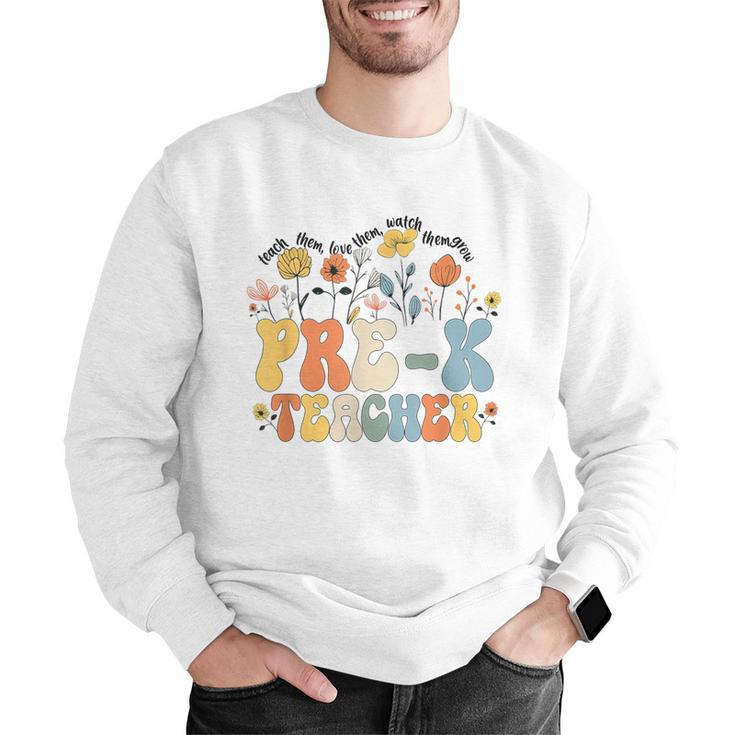 Pre-k Teacher Appreciation Teaching Wildflowers Men Graphic Sweatshirt, funny gift