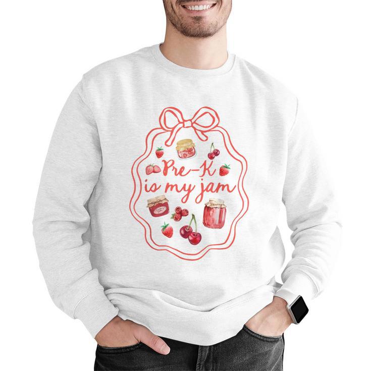 Preschool Pre-K Is My Jam Strawberry Girl Teacher Kids Men Graphic Sweatshirt, funny gift