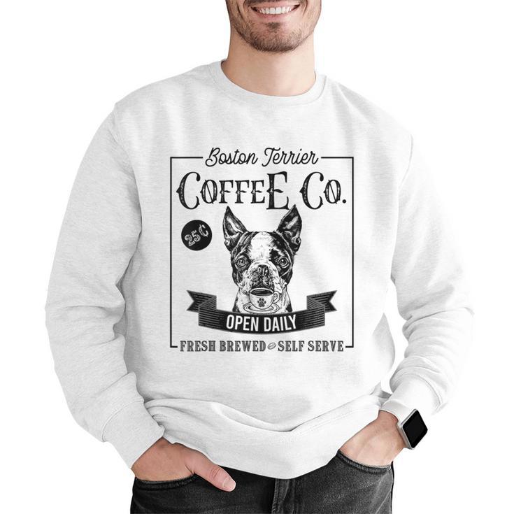 Retro Boston Terrier Coffee Dog Mom Coffee Lover Men Graphic Sweatshirt, Boston Terrier Mom Sweatshirts, funny gift