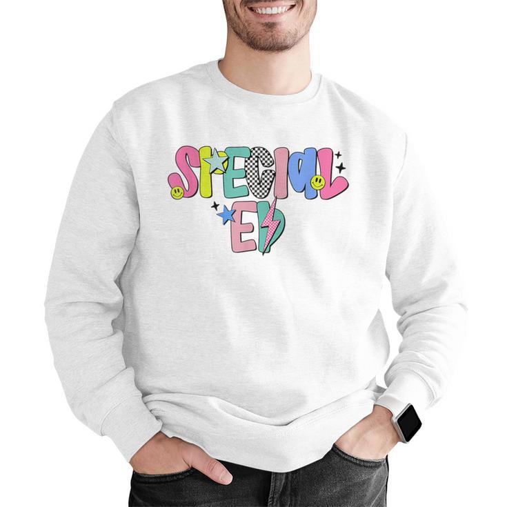 Retro Checkered Special Education Teacher Back To School Men Graphic Sweatshirt, funny gift Retro Checkered Special Education Teacher Back To School Men Graphic Sweatshirt, funny gift