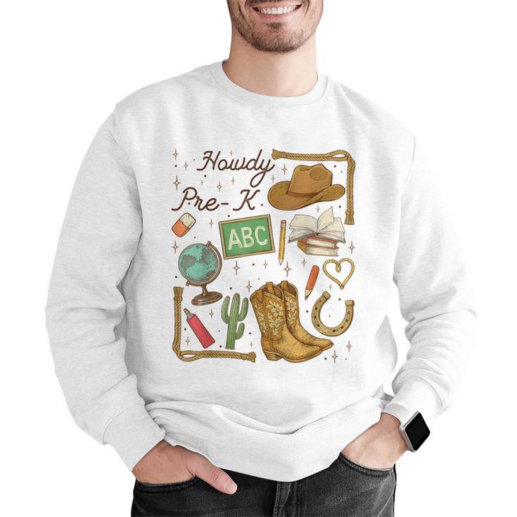 Retro Howdy Pre-K Back To School Western Teacher Men Graphic Sweatshirt, funny gift Retro Howdy Pre-K Back To School Western Teacher Men Graphic Sweatshirt, funny gift