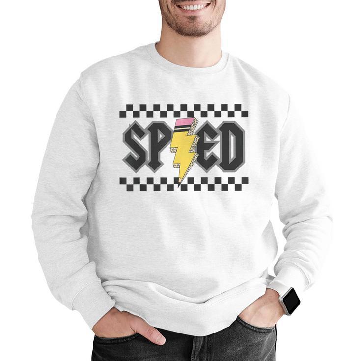 Retro SPED Teacher Pencil Lightning Bolt Back To School Men Graphic Sweatshirt, funny gift Retro SPED Teacher Pencil Lightning Bolt Back To School Men Graphic Sweatshirt, funny gift
