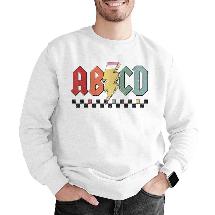 Rock Abcd Back To School Abcd Preschool Teacher Appreciation Men Graphic Sweatshirt, funny gift Rock Abcd Back To School Abcd Preschool Teacher Appreciation Men Graphic Sweatshirt, funny gift