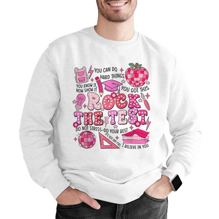 Rock The Test Testing Day Don't Stress Do Your Best Teacher For Men Women Girls Kids Men Graphic Sweatshirt, funny gift Rock The Test Testing Day Don't Stress Do Your Best Teacher For Men Women Girls Kids Men Graphic Sweatshirt, funny gift