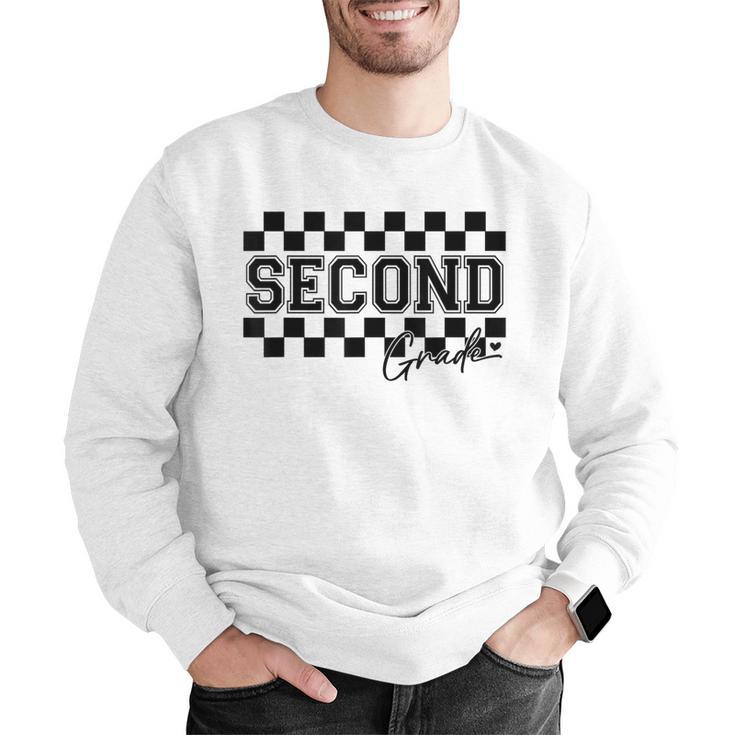 Second Grade Checkered Teacher 1st Day Back To School Women Men Graphic Sweatshirt, funny gift Second Grade Checkered Teacher 1st Day Back To School Women Men Graphic Sweatshirt, funny gift