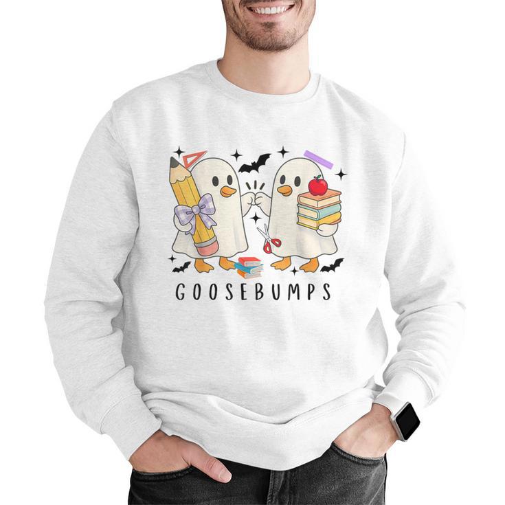 Silly Goose Spooky Teacher Halloween Cute Goosebumps Men Graphic Sweatshirt, funny gift Silly Goose Spooky Teacher Halloween Cute Goosebumps Men Graphic Sweatshirt, funny gift