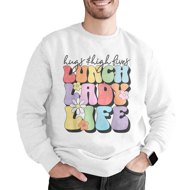 Soul Bleach Teacher Staff First Day Of School Last Hugs & High Fives Lunch Lady Vibes Blue Classic Fit Men Graphic Sweatshirt, funny gift Soul Bleach Teacher Staff First Day Of School Last Hugs & High Fives Lunch Lady Vibes Blue Classic Fit Men Graphic Sweatshirt, funny gift