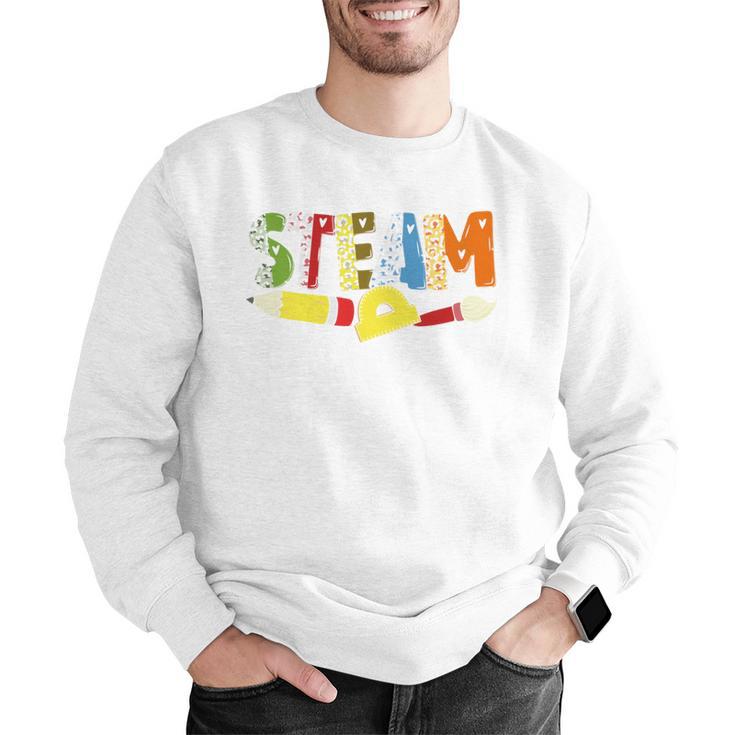 Steam Teacher Science Tech Engineering Arts Maker Men Graphic Sweatshirt, Science Teacher Sweatshirts, funny gift