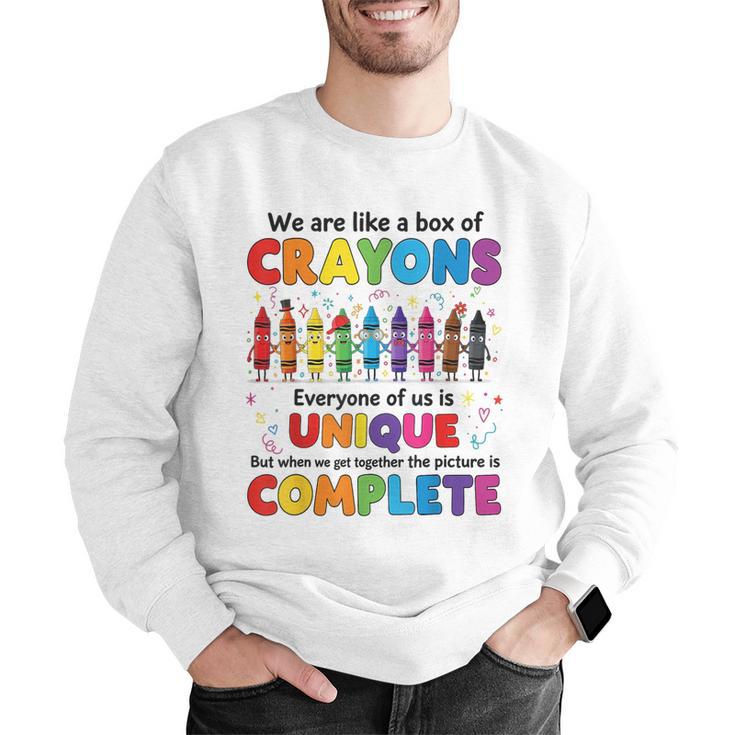 Teacher We Are Like a Box Of Crayons Back To School Men Graphic Sweatshirt, funny gift Teacher We Are Like a Box Of Crayons Back To School Men Graphic Sweatshirt, funny gift