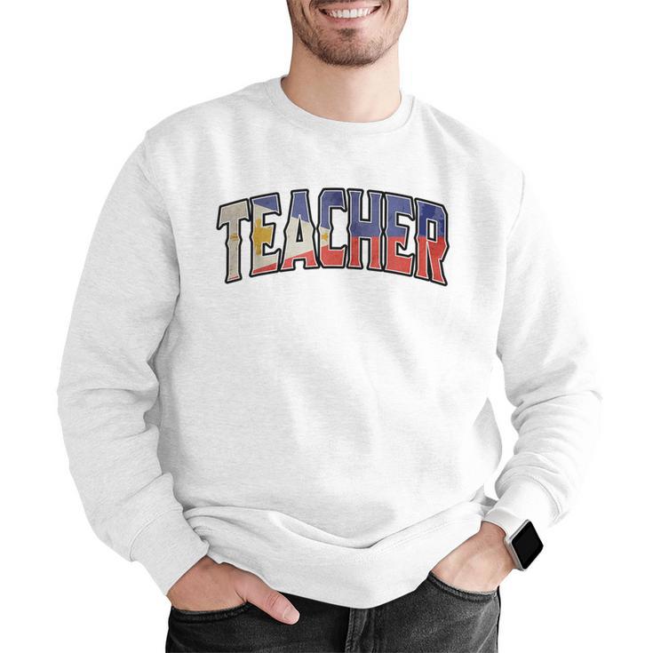 Teacher Filipino Vintage Heritage DNA Flag Men Graphic Sweatshirt, funny gift Teacher Filipino Vintage Heritage DNA Flag Men Graphic Sweatshirt, funny gift