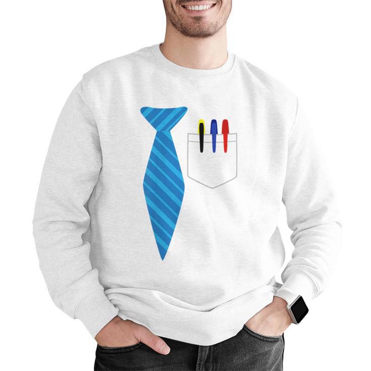 Teacher Tie & Pocket Protector Costume School Men Graphic Sweatshirt, funny gift