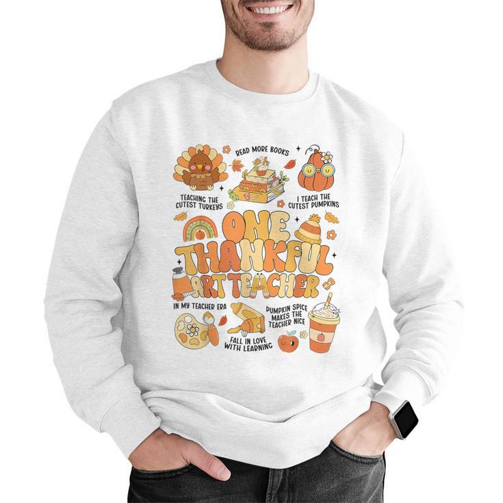 Thanksgiving One Thankful Art Teacher Fall Groovy Men Women Men Graphic Sweatshirt, Groovy Teacher Sweatshirts, funny gift Thanksgiving One Thankful Art Teacher Fall Groovy Men Women Men Graphic Sweatshirt, Groovy Teacher Sweatshirts, funny gift