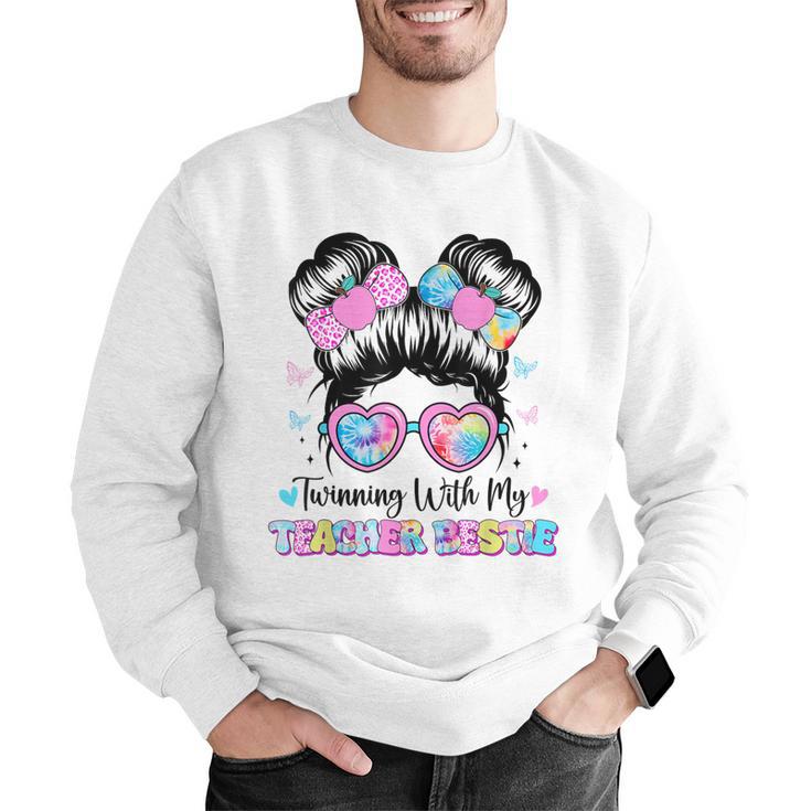 Twinning With My Teacher Bestie Twin Day Friends Teacher Men Graphic Sweatshirt, funny gift Twinning With My Teacher Bestie Twin Day Friends Teacher Men Graphic Sweatshirt, funny gift