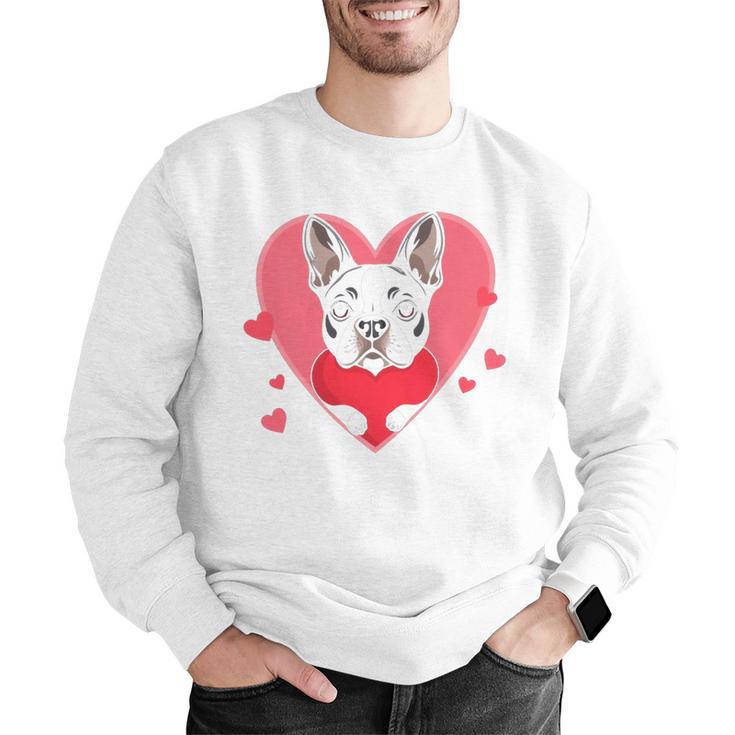 Valentine's Day Boston Terrier Heart Men Graphic Sweatshirt, funny gift
