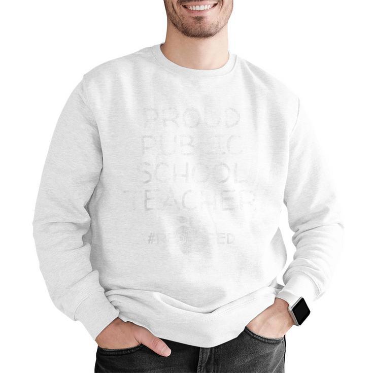 Vintage Proud Public School Teacher Red For Ed T-Shirt Men Graphic Sweatshirt, funny gift