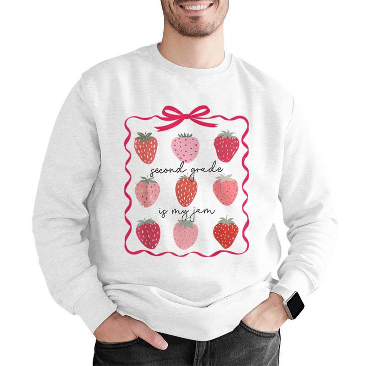 Women Second Grade Is My Jam Strawberry First Kids Teacher Men Graphic Sweatshirt, First Grade Teacher Sweatshirts, funny gift Women Second Grade Is My Jam Strawberry First Kids Teacher Men Graphic Sweatshirt, First Grade Teacher Sweatshirts, funny gift