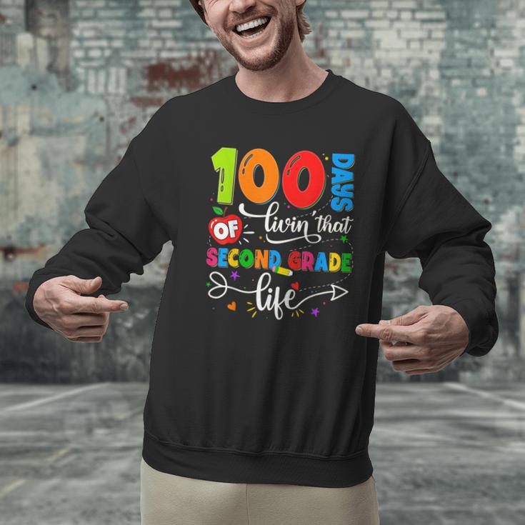 100 Days Of Living That 2nd Grade Life Boy Girl Teacher Men Graphic Sweatshirt, 2nd Grade Teacher Sweatshirts, gift for family, gift for coworker 100 Days Of Living That 2nd Grade Life Boy Girl Teacher Men Graphic Sweatshirt, 2nd Grade Teacher Sweatshirts, gift for family, gift for coworker