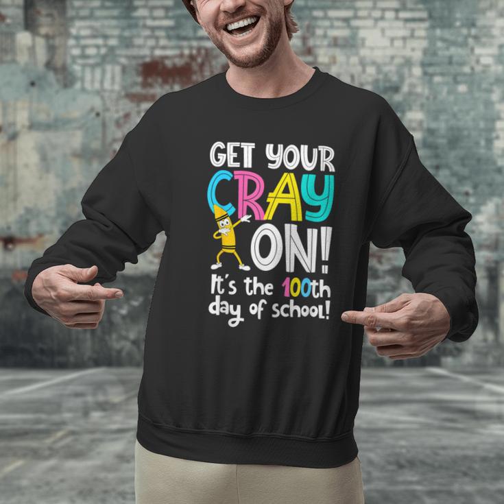 100th Day Of School Get Your Cray On Teacher Men Graphic Sweatshirt, gift for family, gift for coworker 100th Day Of School Get Your Cray On Teacher Men Graphic Sweatshirt, gift for family, gift for coworker
