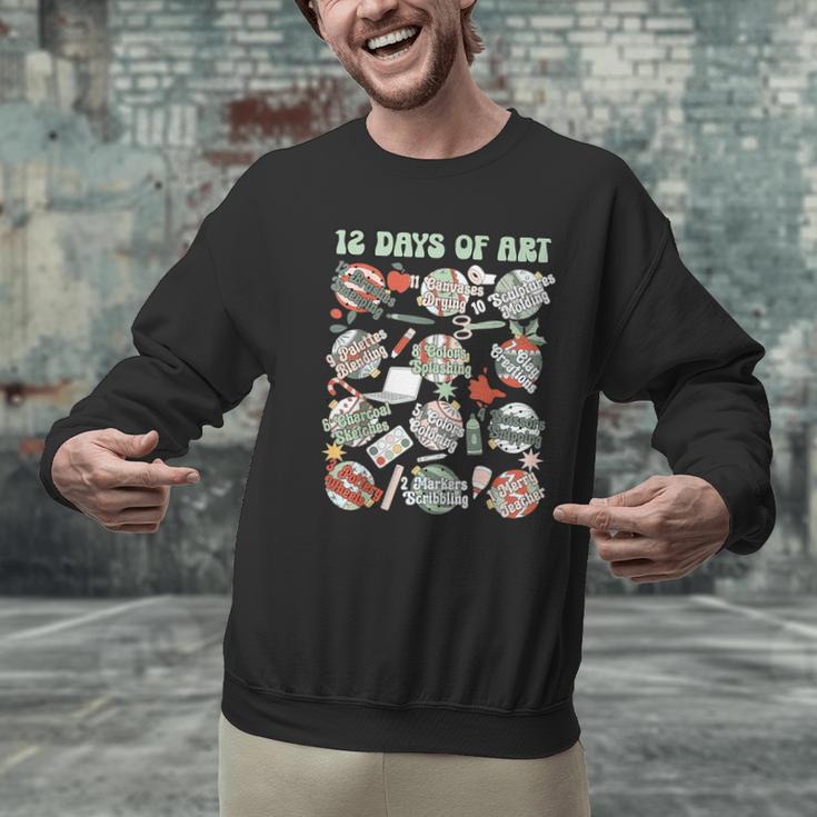12 Days Of Art Teacher Christmas Artists Painter Educational Men Graphic Sweatshirt, gift for family, gift for coworker 12 Days Of Art Teacher Christmas Artists Painter Educational Men Graphic Sweatshirt, gift for family, gift for coworker