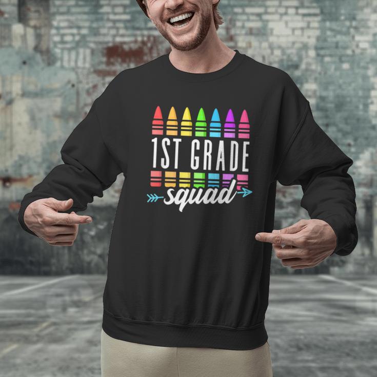 1st Grade Squad Back To School First Grade Teacher Boy Girl Men Graphic Sweatshirt, First Grade Teacher Sweatshirts, gift for family, gift for coworker