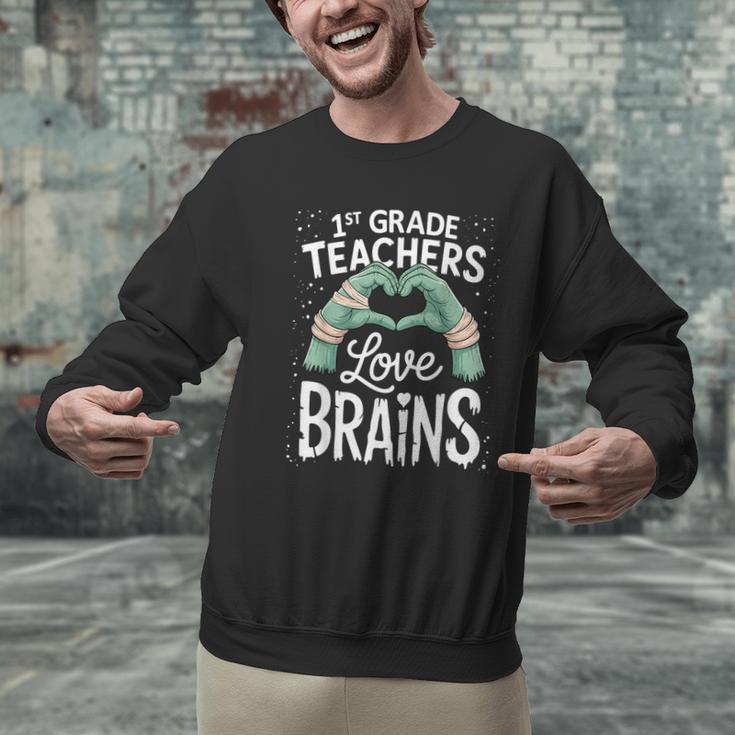1st Grade Teachers Love Brains Shirt Halloween Teacher Men Graphic Sweatshirt, gift for family, gift for coworker 1st Grade Teachers Love Brains Shirt Halloween Teacher Men Graphic Sweatshirt, gift for family, gift for coworker
