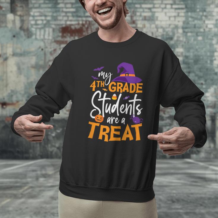 My 4th Grade Students Are a Treat Teacher Halloween Witch For Men Women Kids Men Graphic Sweatshirt, 4th Grade Teacher Sweatshirts, gift for family, gift for coworker