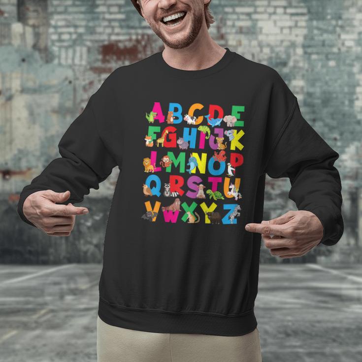 Alphabet Animals ABCs Zoo Kids Boys Girls Teacher Men Graphic Sweatshirt, gift for family, gift for coworker