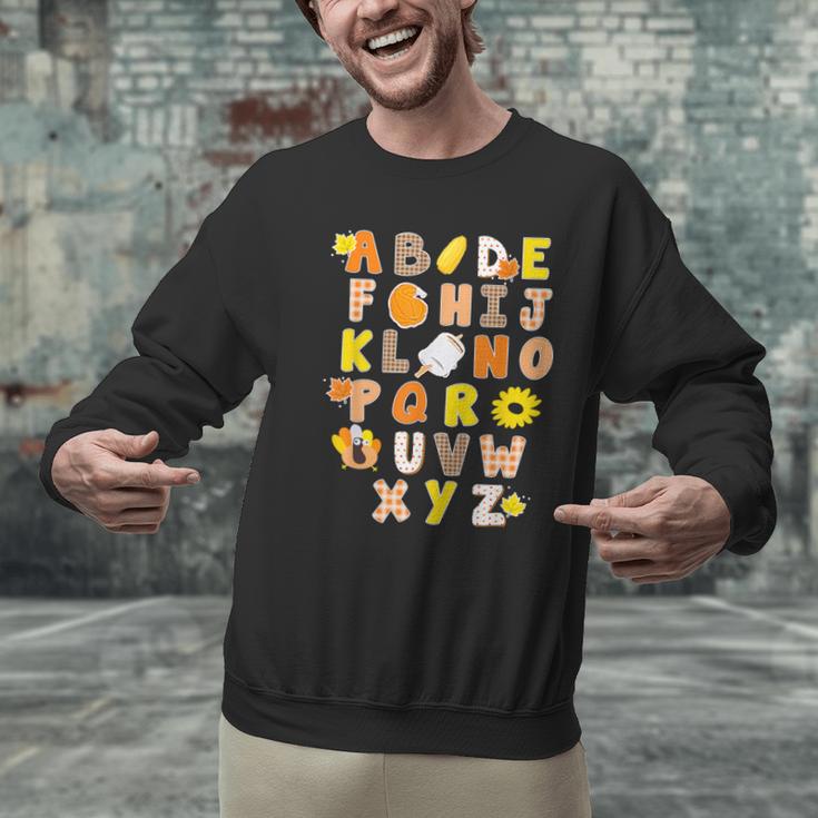 Alphabet Turkey Thanksgiving Costume Preschool Teacher Men Women Men Graphic Sweatshirt, gift for family, gift for coworker Alphabet Turkey Thanksgiving Costume Preschool Teacher Men Women Men Graphic Sweatshirt, gift for family, gift for coworker