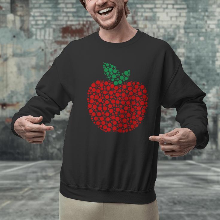 Apple Dot Pattern Art Teacher Appreciation Men Women Humor Men Graphic Sweatshirt, gift for family, gift for coworker