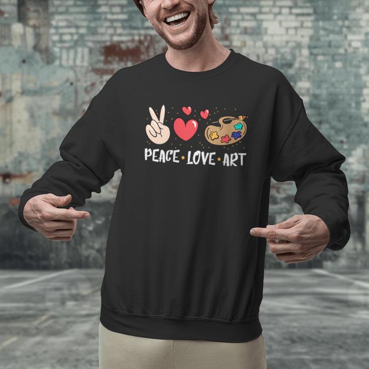 Art Teacher Peace Love Art For Artists And Painters Men Graphic Sweatshirt, gift for family, gift for coworker Art Teacher Peace Love Art For Artists And Painters Men Graphic Sweatshirt, gift for family, gift for coworker