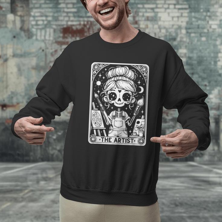 Artist Tarot Card Skeleton Painter Art Teacher Witchy Men Graphic Sweatshirt, gift for family, gift for coworker Artist Tarot Card Skeleton Painter Art Teacher Witchy Men Graphic Sweatshirt, gift for family, gift for coworker