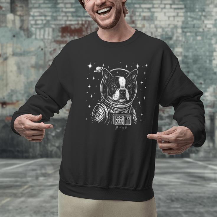 Astronaut Boston Terrier Space Galaxy Dog Lovers Men Graphic Sweatshirt, gift for family, gift for coworker