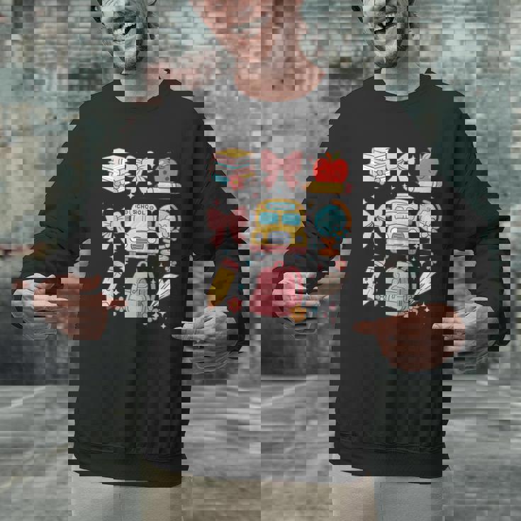 Back To School Coquette Teacher Women Girl Kindergarten PreK Men Graphic Sweatshirt, gift for family, gift for coworker