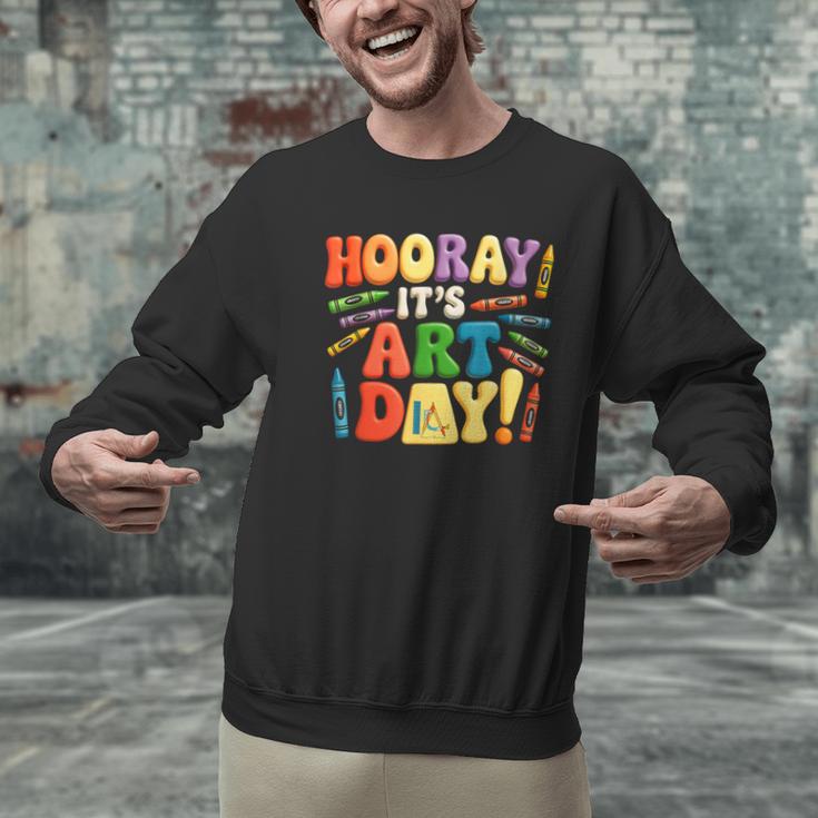 Back To School Hooray It's Art Day Art Teacher Artist Men Graphic Sweatshirt, gift for family, gift for coworker