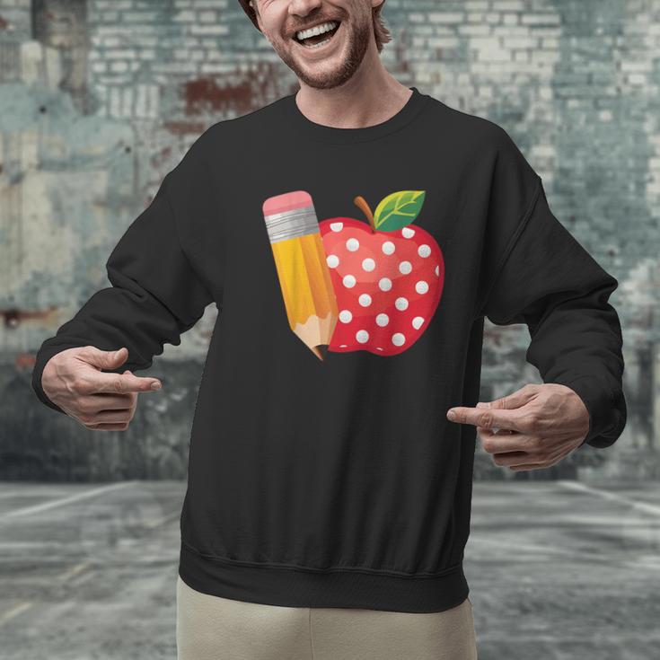 Back To School Pencil And Apple Teacher Student Men Graphic Sweatshirt, gift for family, gift for coworker
