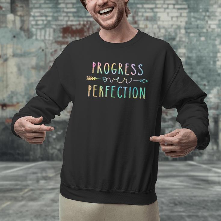 Back To School Progress Over Perfection Motivational Teacher Men Graphic Sweatshirt, gift for family, gift for coworker Back To School Progress Over Perfection Motivational Teacher Men Graphic Sweatshirt, gift for family, gift for coworker