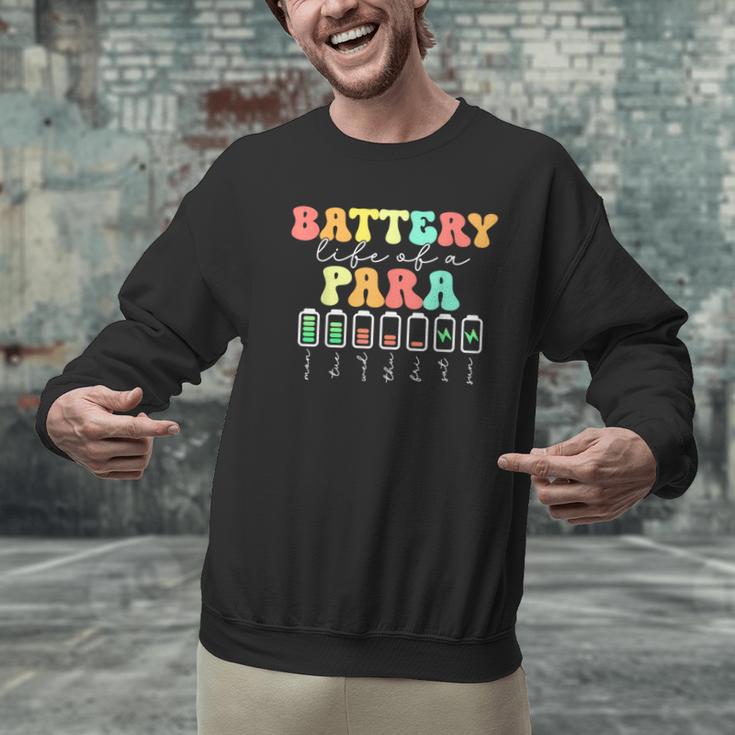 Battery Life Of A Para SPED Parapro Teacher Squad Men Graphic Sweatshirt, gift for family, gift for coworker Battery Life Of A Para SPED Parapro Teacher Squad Men Graphic Sweatshirt, gift for family, gift for coworker