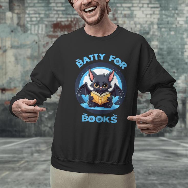 Batty About Books Lover Teacher Librarian Bookish Halloween For Men Women Kids Men Graphic Sweatshirt, gift for family, gift for coworker Batty About Books Lover Teacher Librarian Bookish Halloween For Men Women Kids Men Graphic Sweatshirt, gift for family, gift for coworker