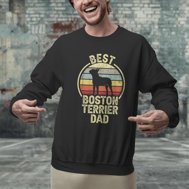 Best Dog Father Dad Vintage Boston Terrier For Men Women Men Graphic Sweatshirt, Boston Terrier Dad Sweatshirts, gift for family, gift for coworker