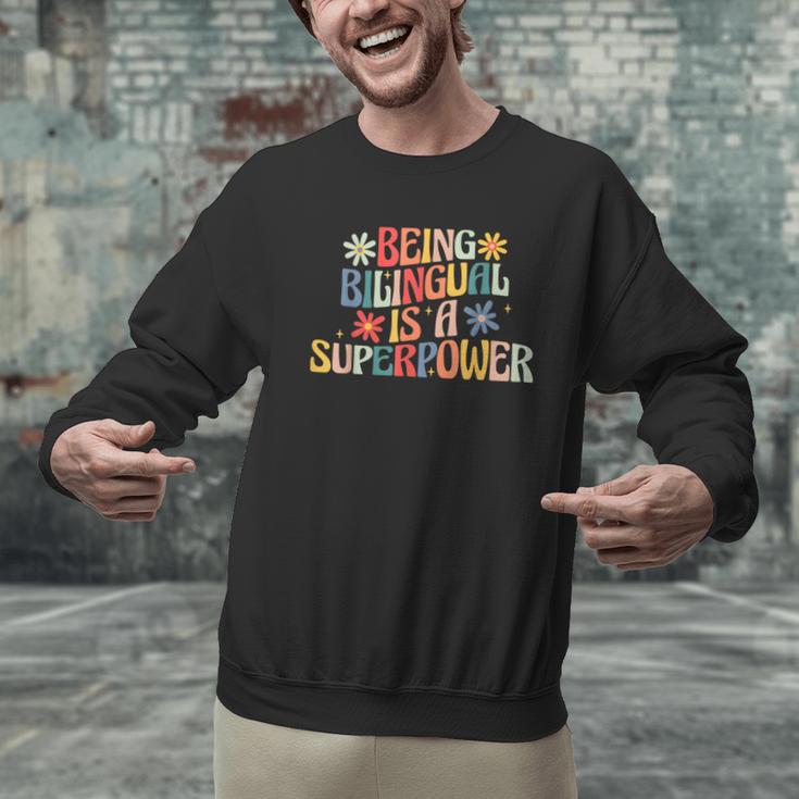 Being Bilingual Is A Superpower Back To School ESL Teacher Men Graphic Sweatshirt, Esl Teacher Sweatshirts, gift for family, gift for coworker Being Bilingual Is A Superpower Back To School ESL Teacher Men Graphic Sweatshirt, Esl Teacher Sweatshirts, gift for family, gift for coworker