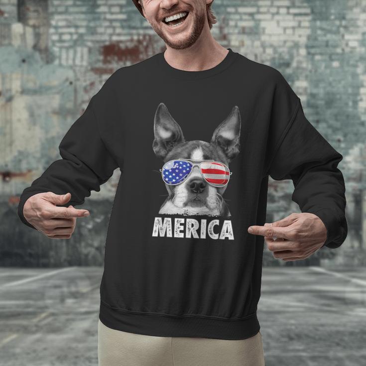Boston Terrier 4th Of July Merica Men Women USA Flag Vintage Men Graphic Sweatshirt, Boston Terrier 4th Of July Sweatshirts, gift for family, gift for coworker