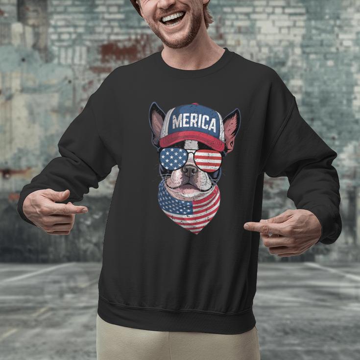 Boston Terrier 4th Of July US Merica Bostie Dog Patriotic For Men Women Kids Men Graphic Sweatshirt, Patriotic Boston Terrier Sweatshirts, Boston Terrier 4th Of July Sweatshirts, gift for family, gift for coworker