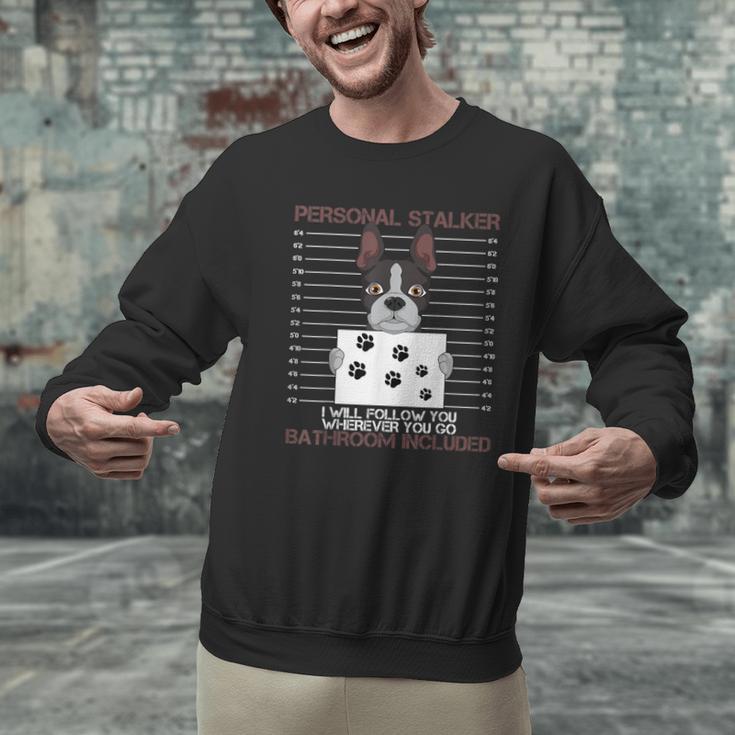 Boston Terrier American Gentleman Personal Stalker Dog Lover Men Graphic Sweatshirt, American Boston Terrier Sweatshirts, gift for family, gift for coworker