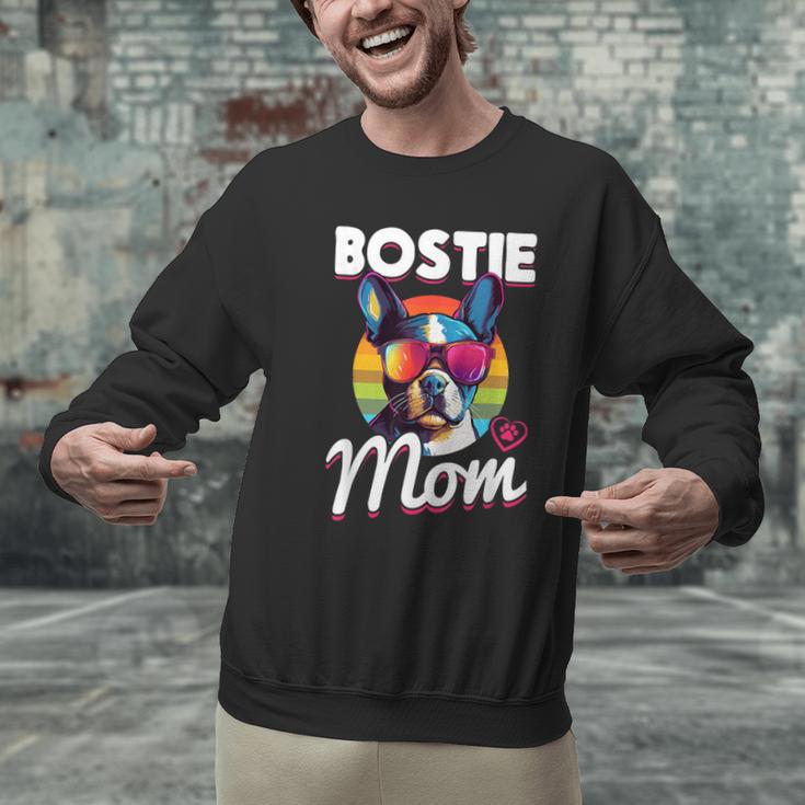 Boston Terrier Bostie Dog Breed Pet Bostie Mom Men Graphic Sweatshirt, Boston Terrier Mom Sweatshirts, gift for family, gift for coworker
